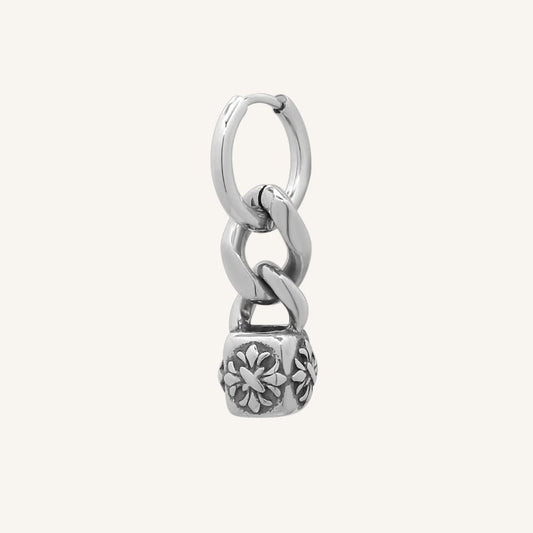 Alistair Chrome Bead Chain Hoop Earring - Single - BLFX