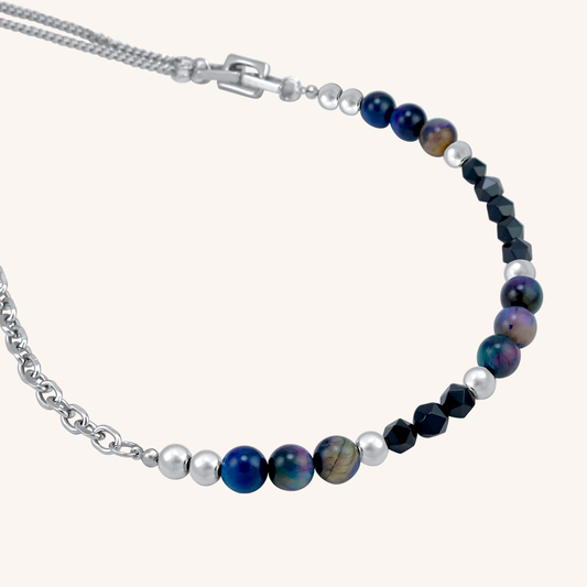 Alvan Galaxy Agate Stone Hybrid Chain Necklace