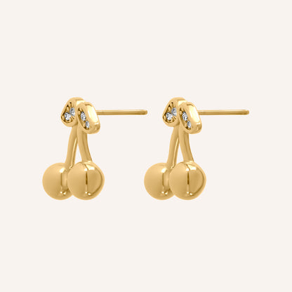 Amanda Cherry Stud Earring - Gold