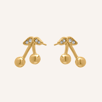 Amanda Cherry Stud Earring - Gold