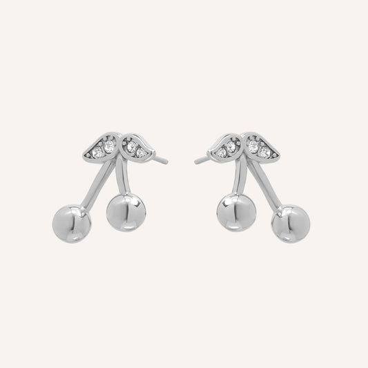 Amanda Cherry Stud Earring - Silver