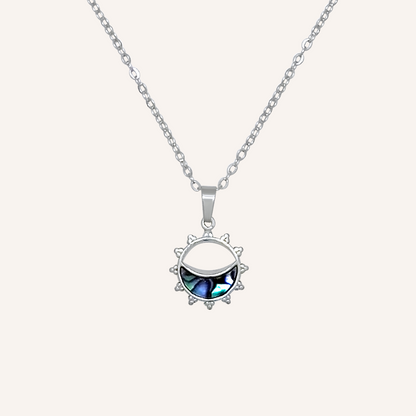 Angus Shell Sun Necklace - Silver Abalone