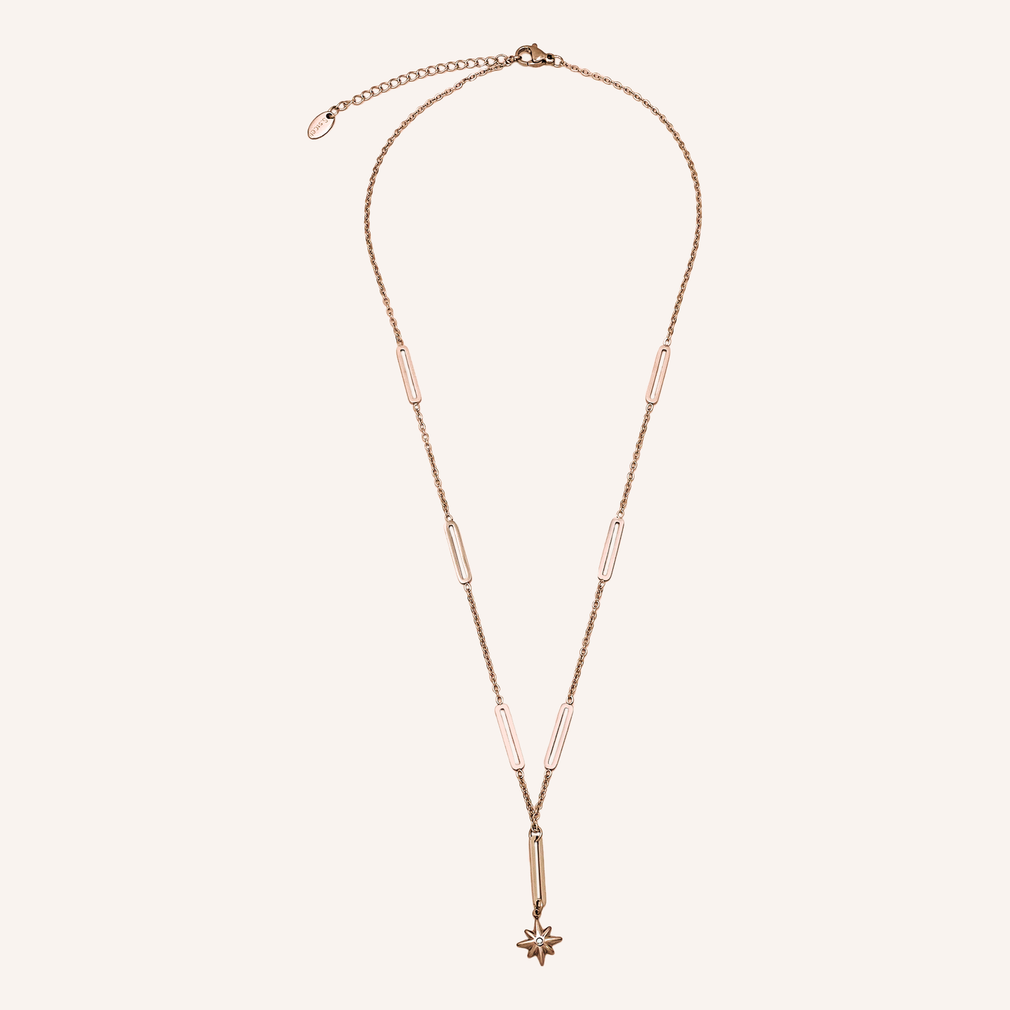 Ankaa Star Chain Link Necklace - Rose Gold