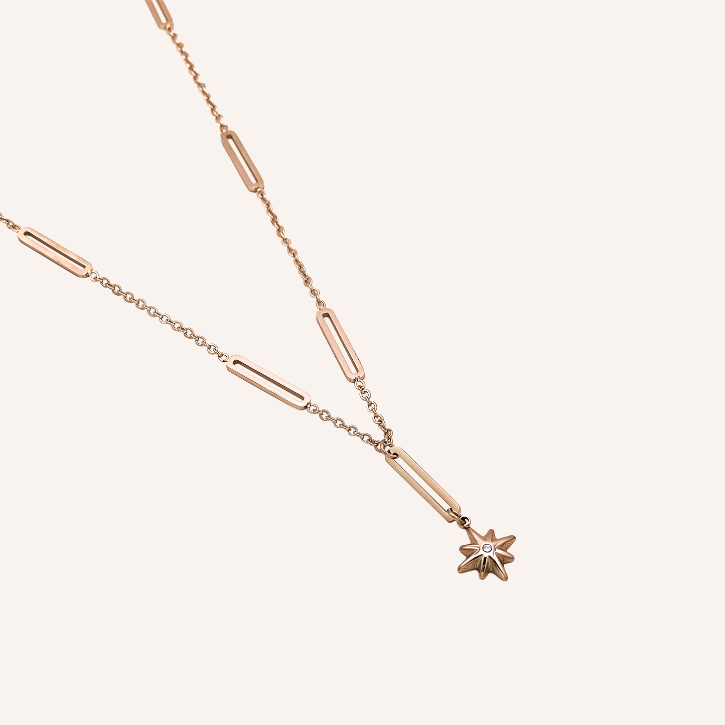 Ankaa Star Chain Link Necklace - Rose Gold