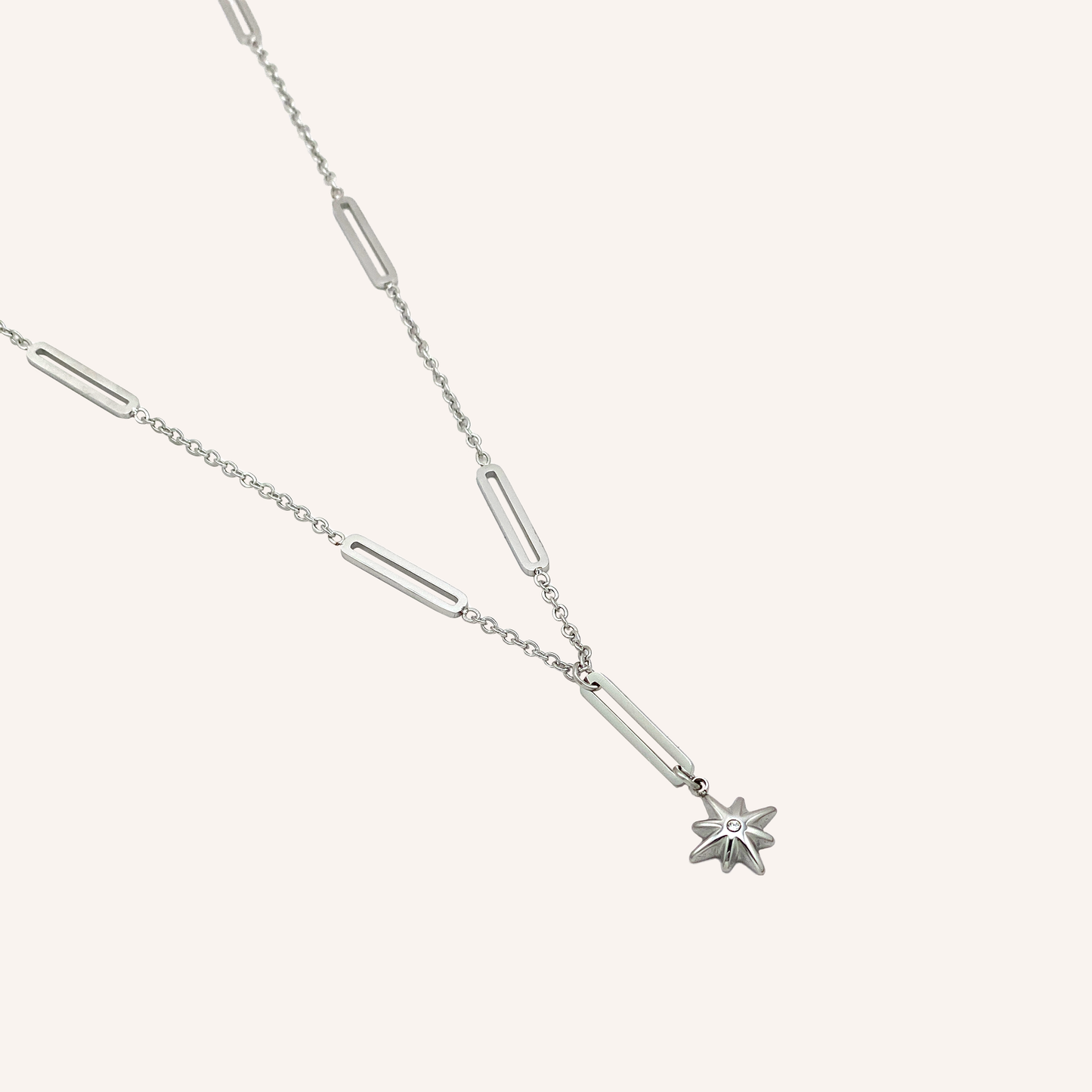 Ankaa Star Chain Link Necklace - Silver