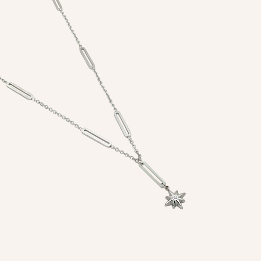 Ankaa Star Chain Link Necklace - Silver