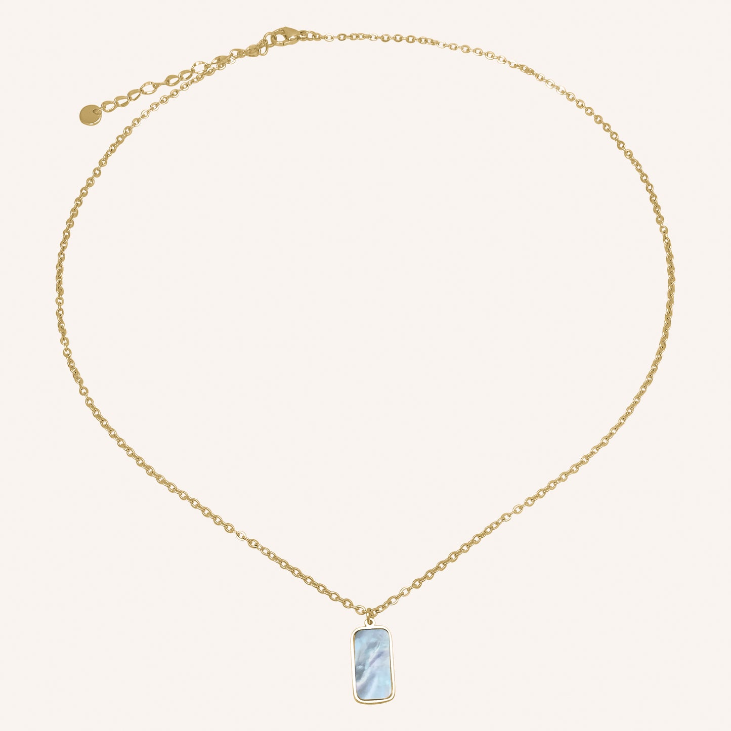 Annett Shell Rectangle Necklace - Gold