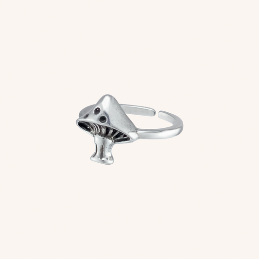 Ansen Mushroom Adjustable Ring - Silver