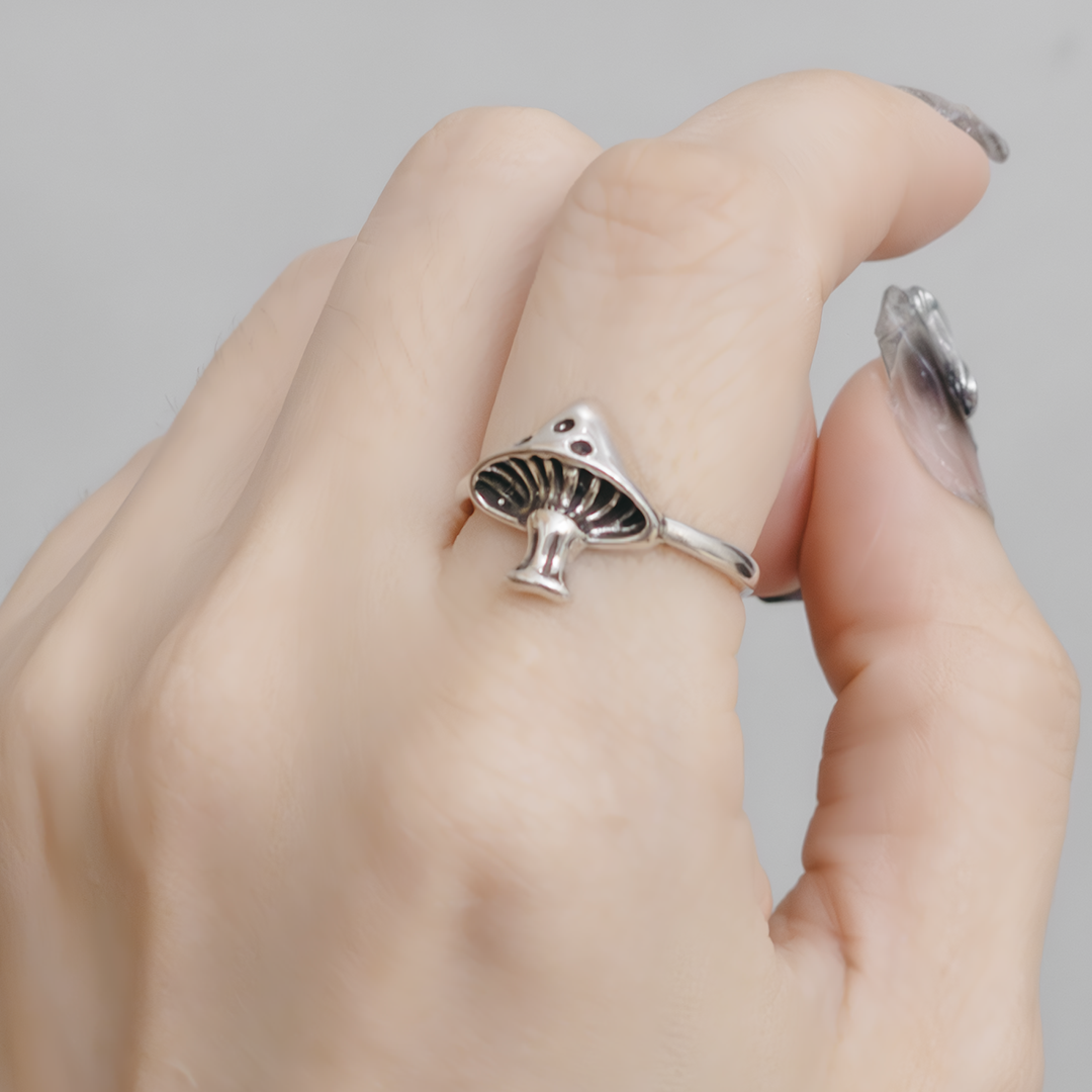 Ansen Mushroom Adjustable Ring - Silver