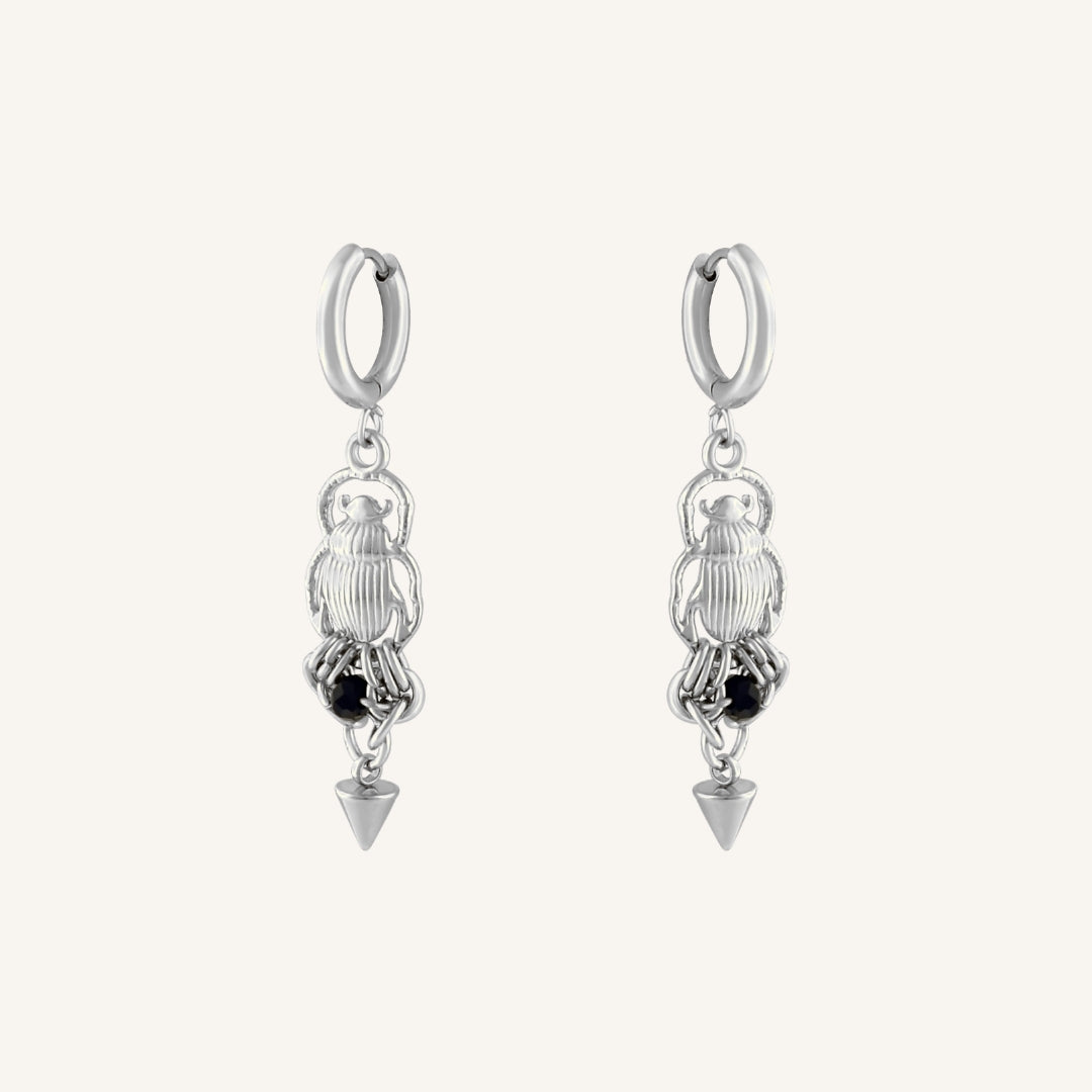 Asbeel Beetle Hoop Earring (Silver)