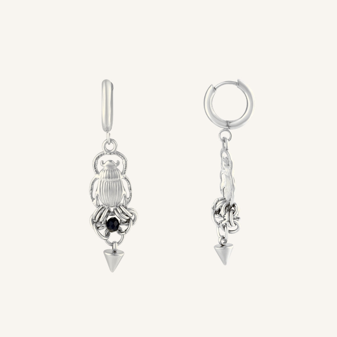 Asbeel Beetle Hoop Earring (Silver)