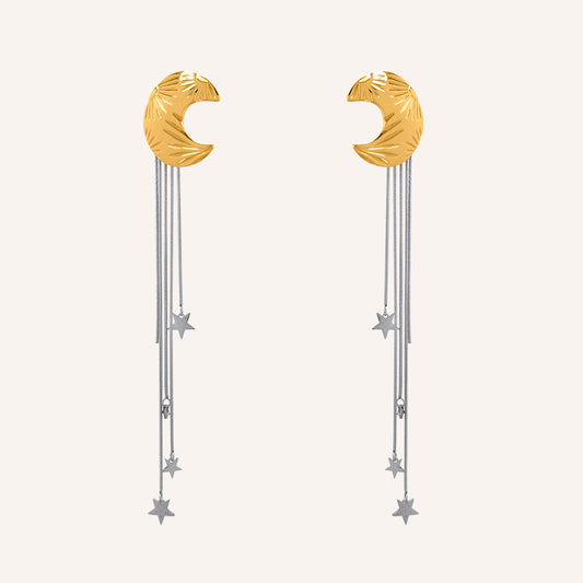 Ashlee Moon and Meteor Front and Back Earrings