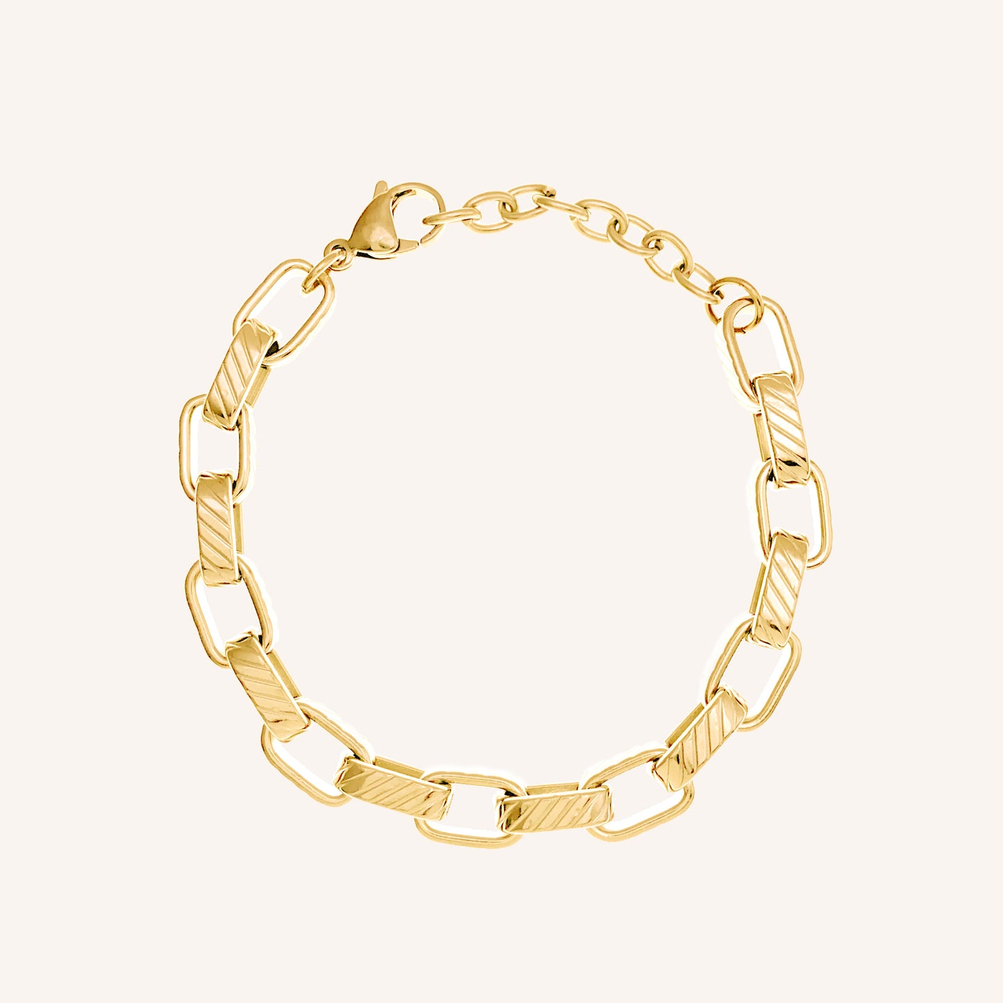 Aspen Texture Chain Link Bracelet - Gold