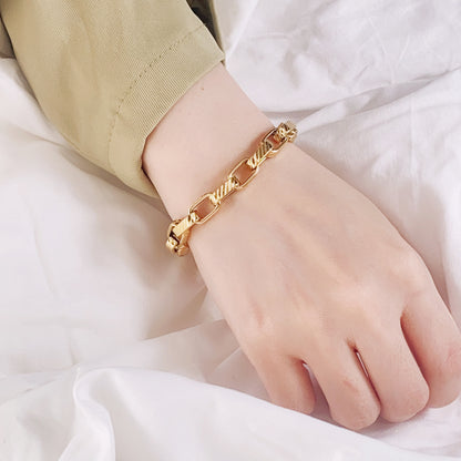 Aspen Texture Chain Link Bracelet - Gold
