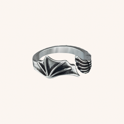 Atilla Bat & Angle Wing Ring - Silver