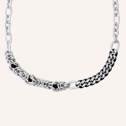 Audra Chainmail Hybrid Necklace - Black