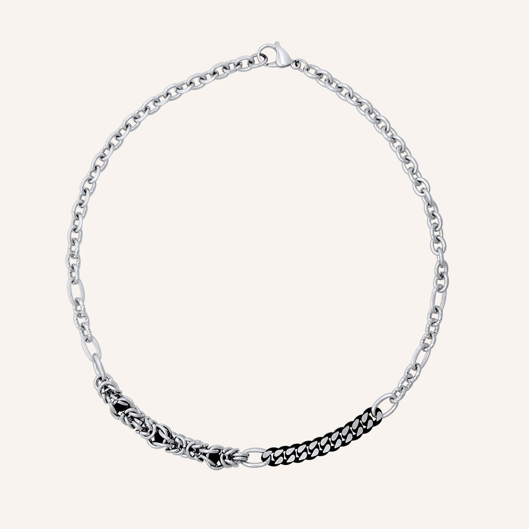 Audra Chainmail Hybrid Necklace - Black
