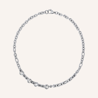 Audra Chainmail Hybrid Necklace - White