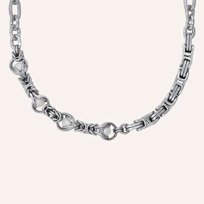 Audra Chainmail Hybrid Necklace - White