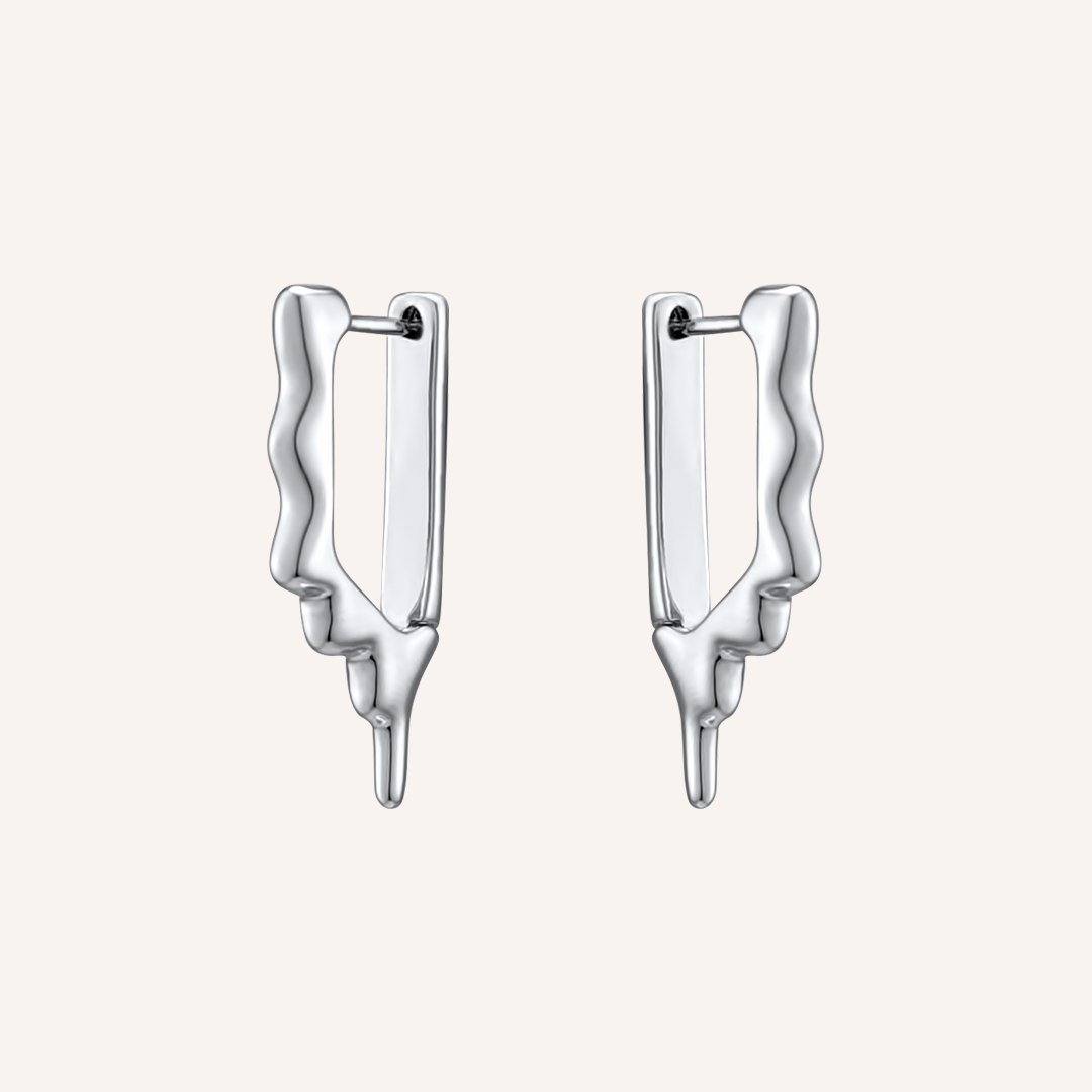 Avery Melt Hoop Earring - Silver