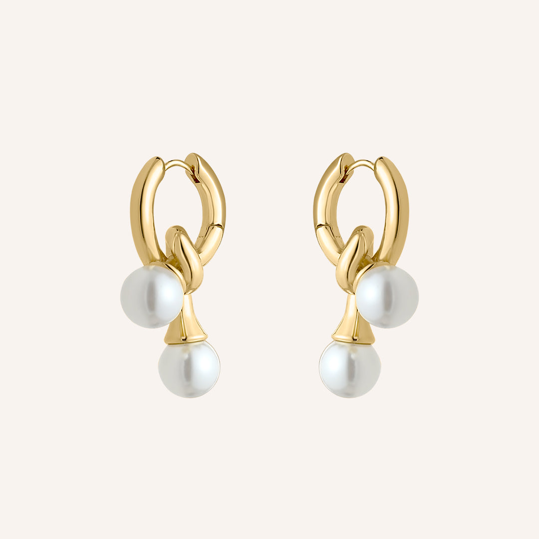 Balin Pearl Knot Hoop Earring - Gold