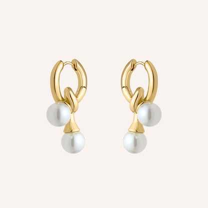 Balin Pearl Knot Hoop Earring - Gold