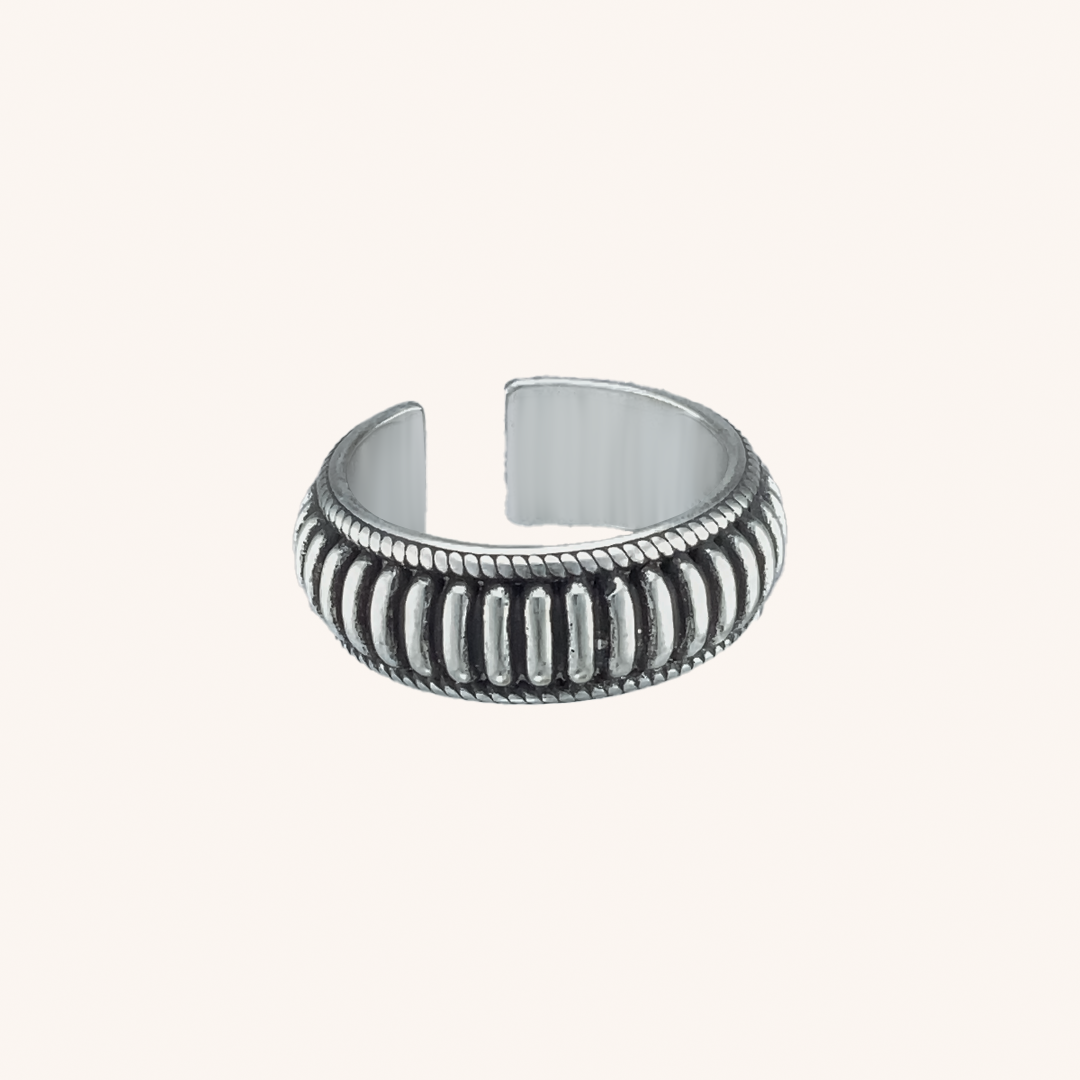 Banyan Line Band Ring - Silver