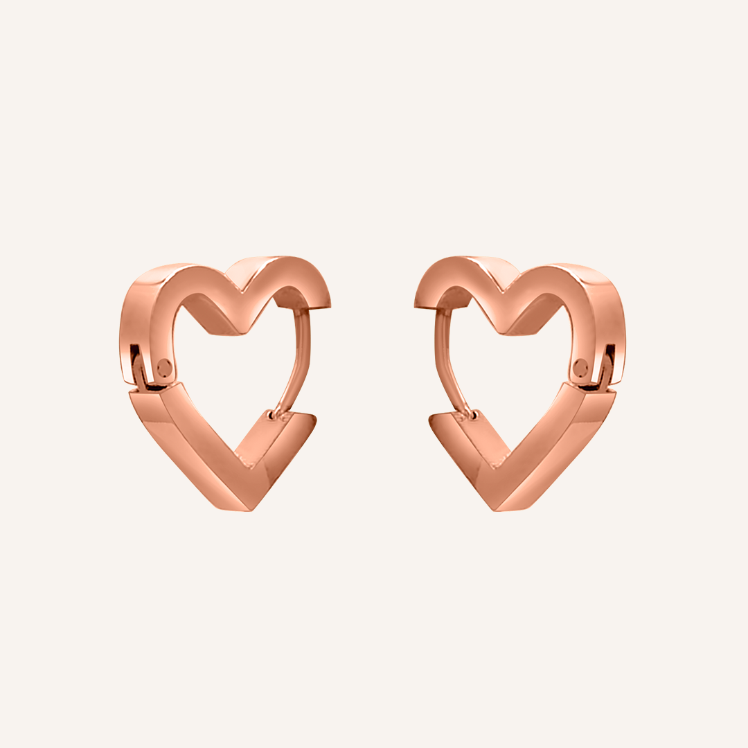 Bare Love Hoop Earrings - Rose Gold