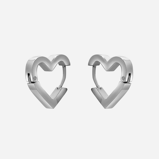 Bare Love Hoop Earrings - Silver