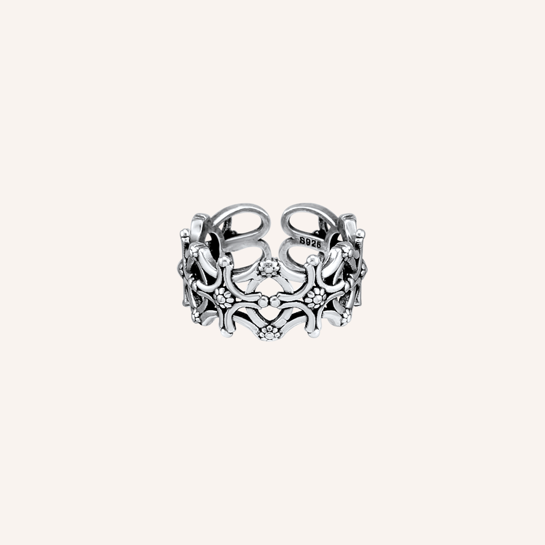 Basia Star Wide Ring - Silver