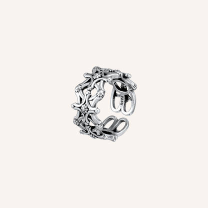Basia Star chrome Wide Ring - Silver