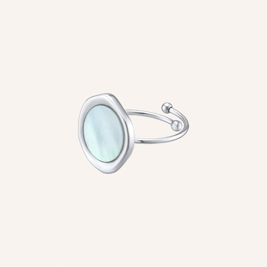 Baylin Shell Circle Ring - Silver