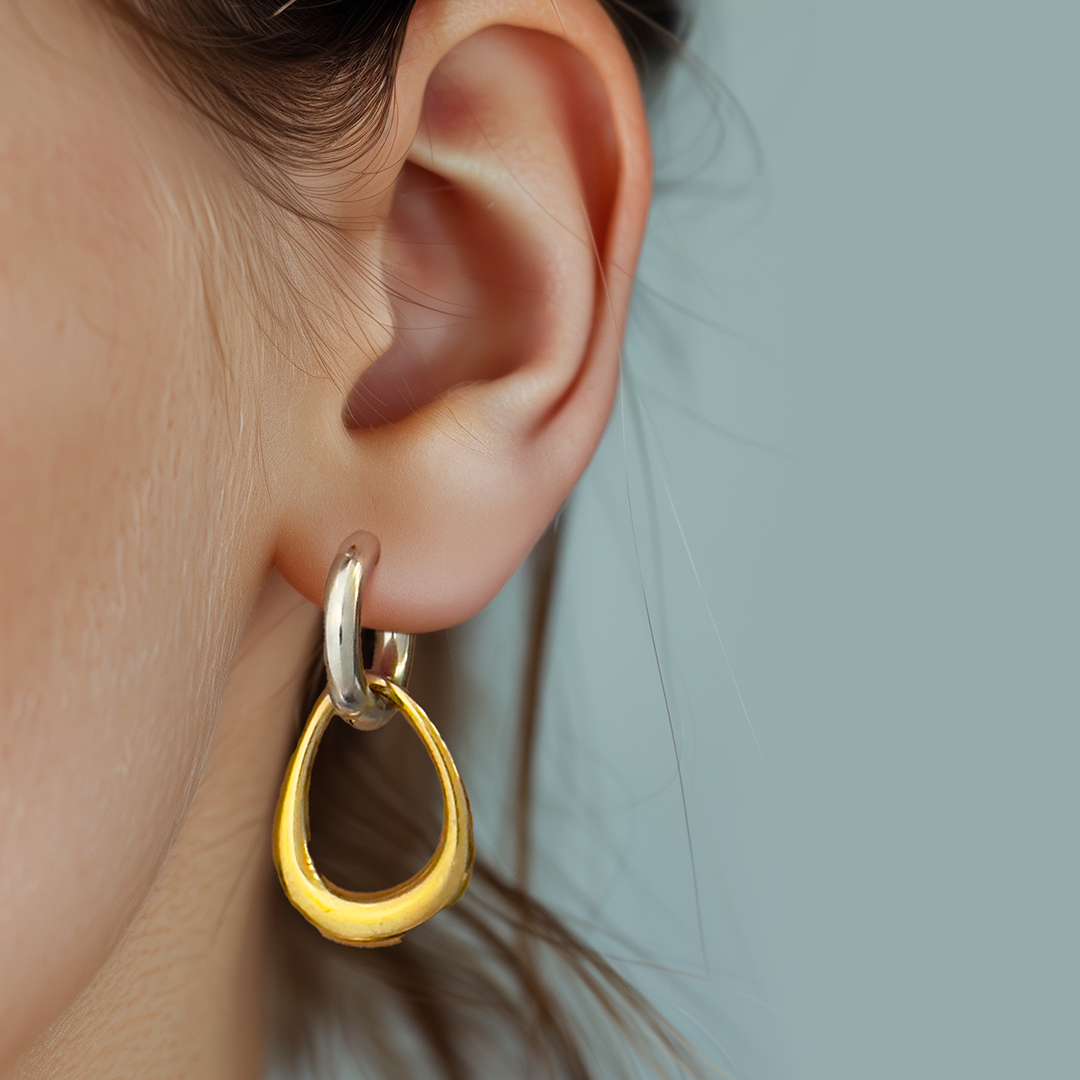 Beyonce Duo Tone Hoop Earring