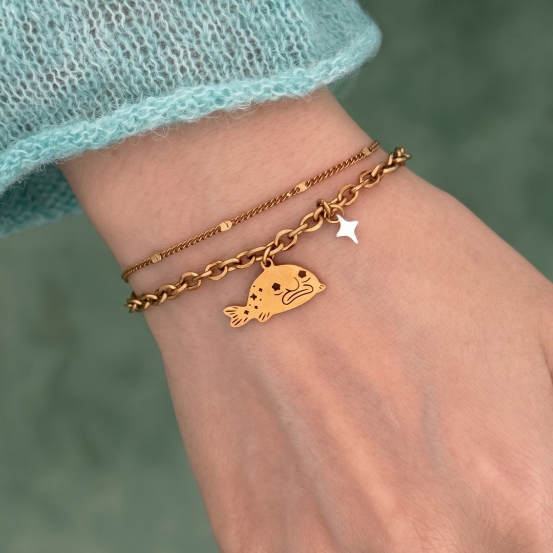Bob Blobfish Layered Bracelet (Gold)