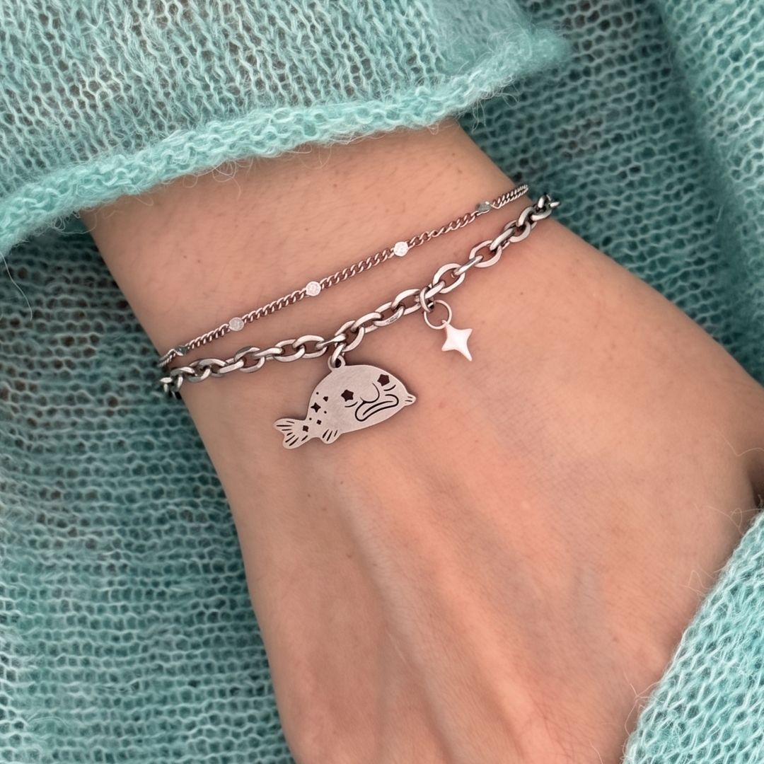 Bob Blobfish Layered Bracelet (Silver)