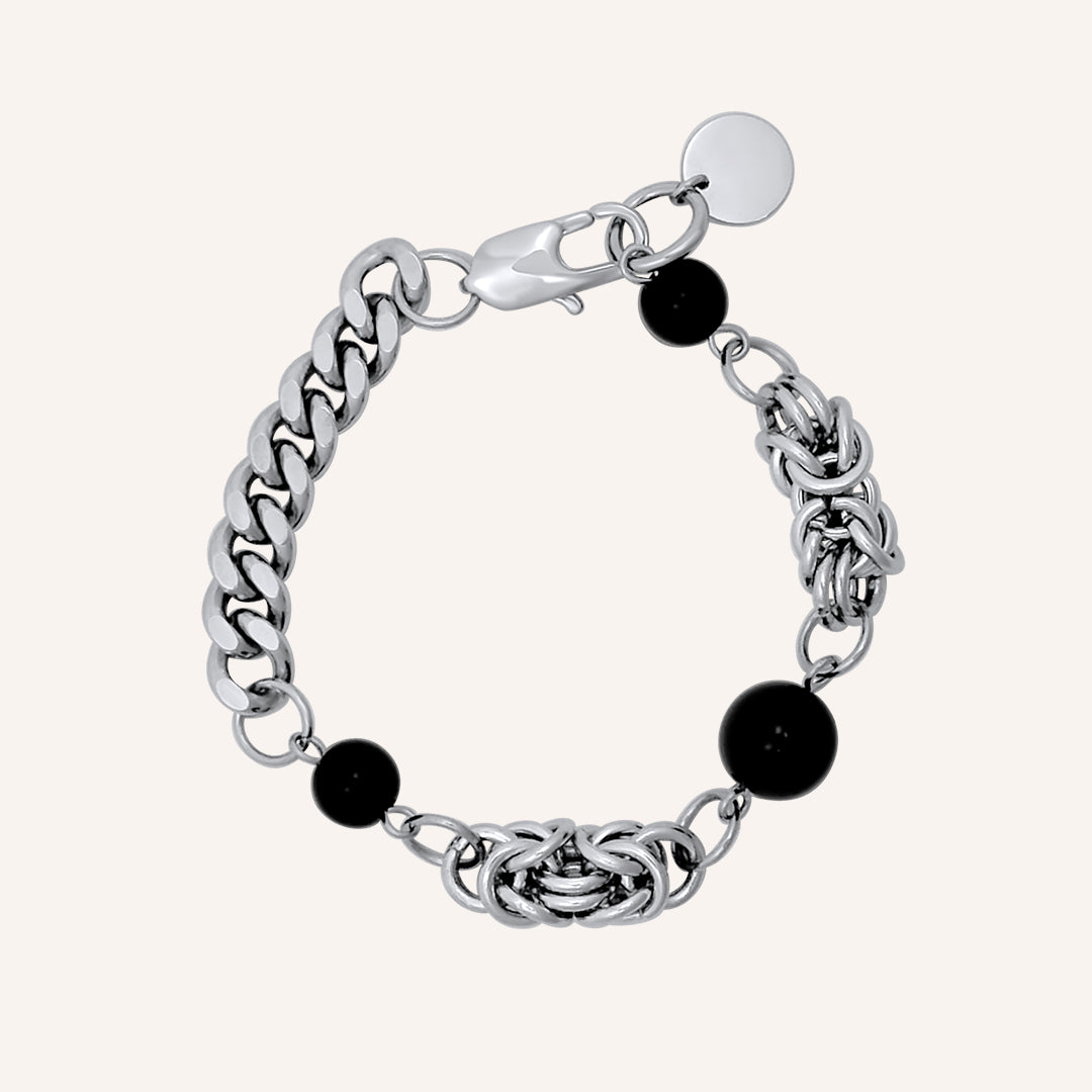 Bracken Blue Tiger Eye Hybrid Chain Bracelet
