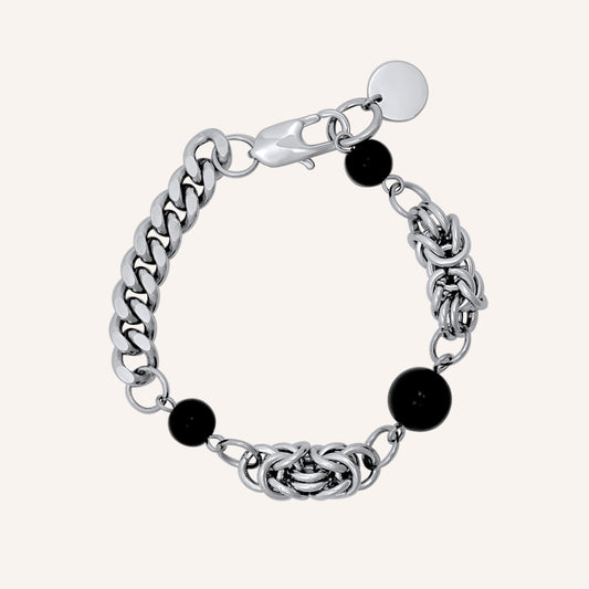 Bracken Blue Tiger Eye Hybrid Chain Bracelet