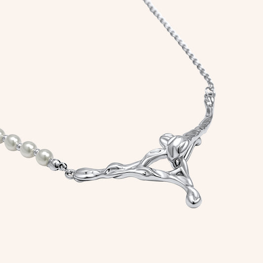 Bramble Lava Hybrid Pearl Chain Necklace