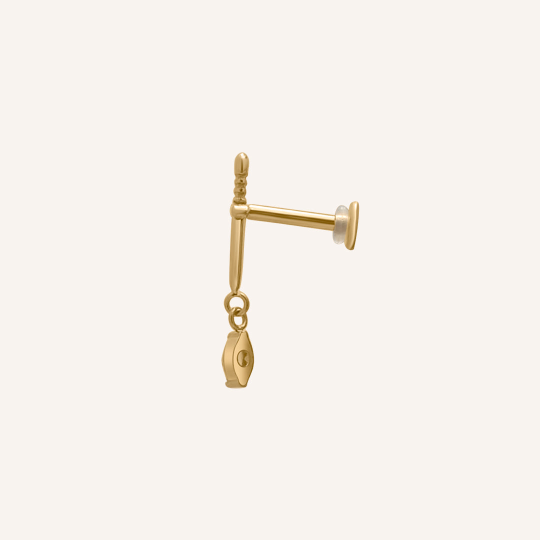Callan Sword Dangling Flat Back - Gold Single