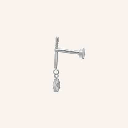 Callan Sword Dangling Flat Back - Silver Single