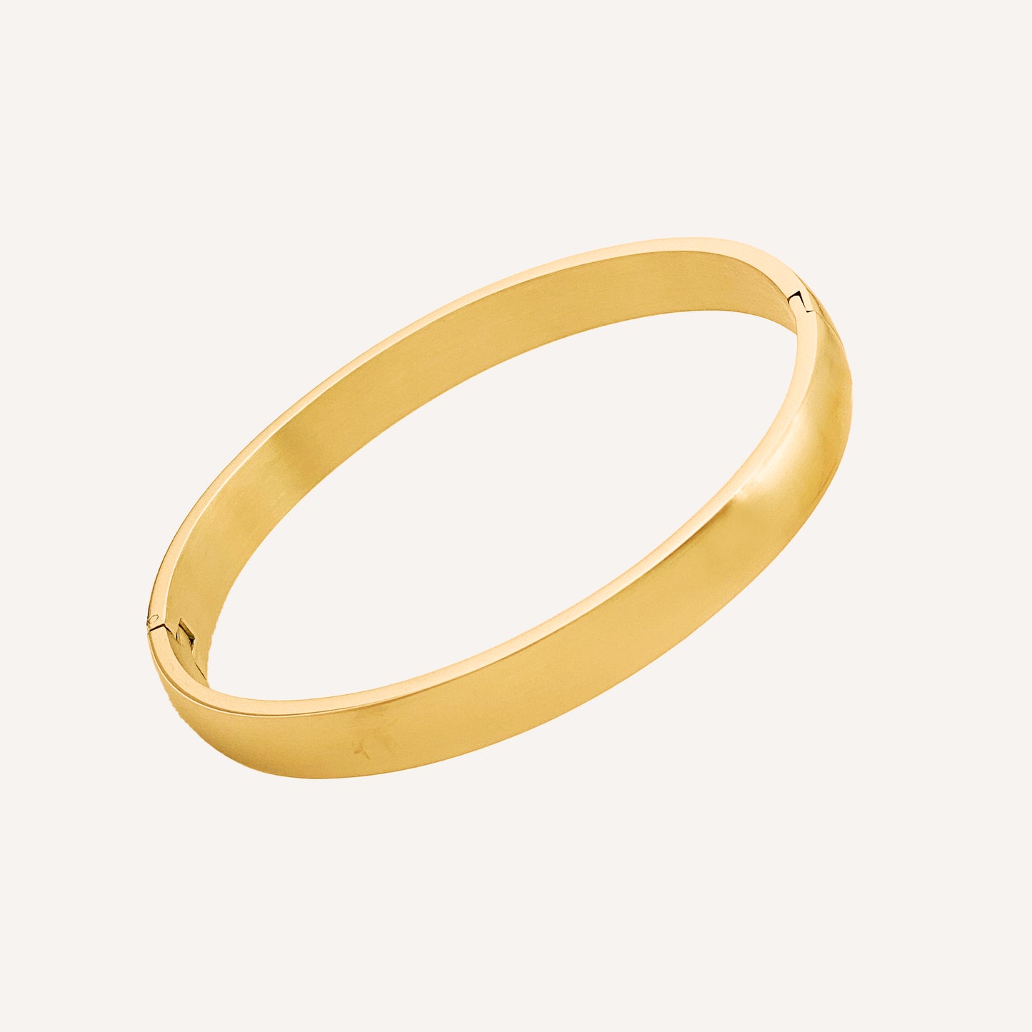 Calm Matte Plain Bangle 8mm - Gold