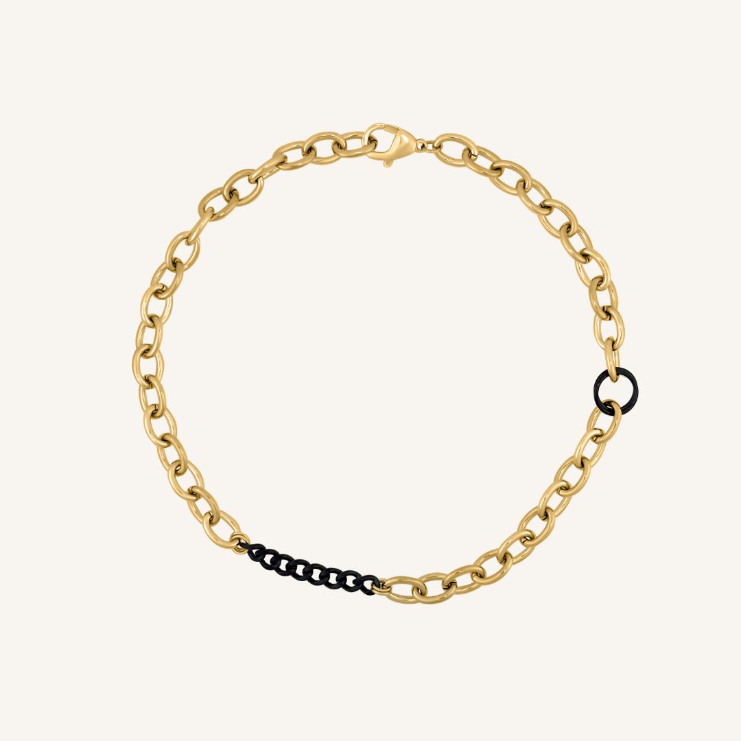 Cami Duo Tone Chain Necklace - Gold Black