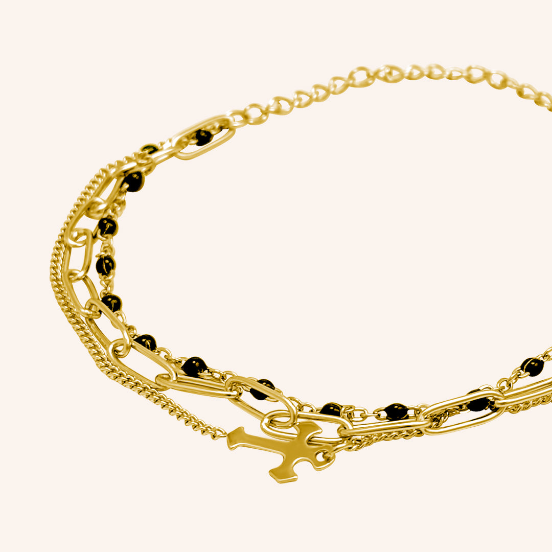 Carson Cross Layered Bracelet - Gold