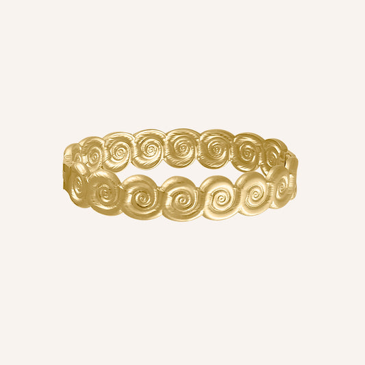 Cecily Spiral Snail Bangle - Gold