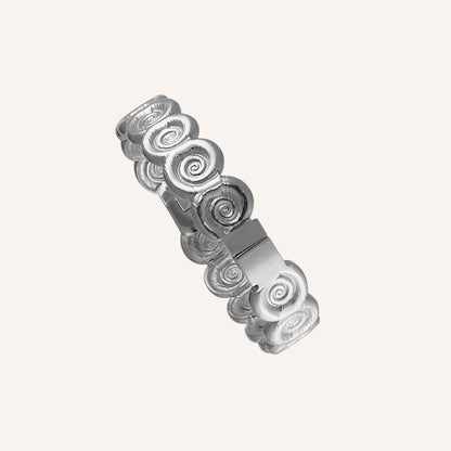 Cecily Spiral Snail Bangle - Silver