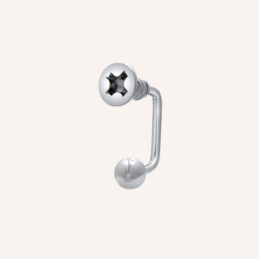 Cedric Screw Nail Front and Back Earring - Single