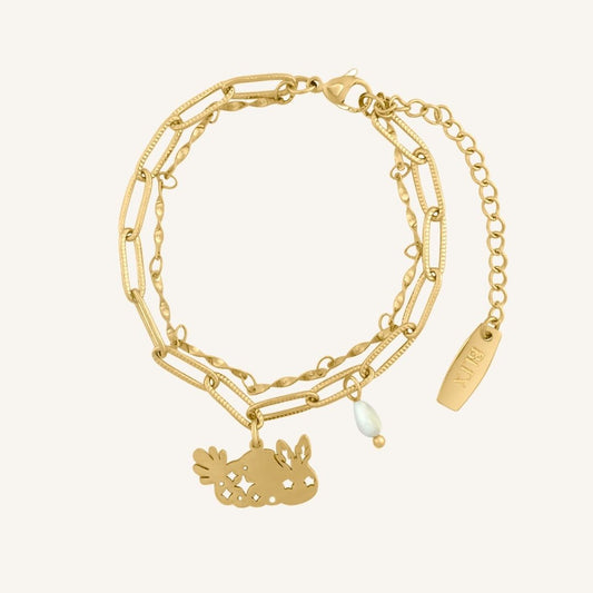 Cerban Sea Bunny Layered Bracelet (Gold) - BLFX