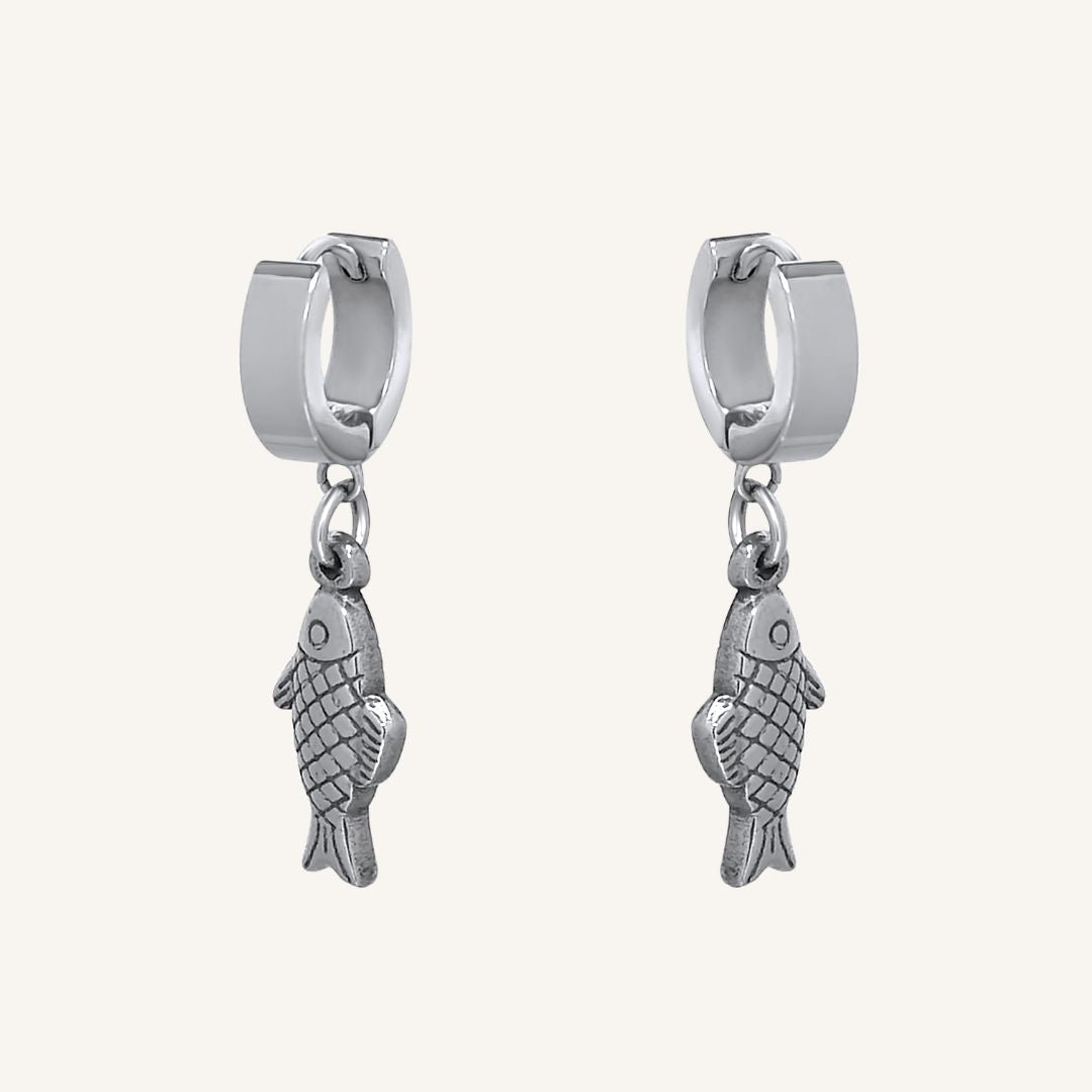 Chandler Fish Hoop Earring - Silver