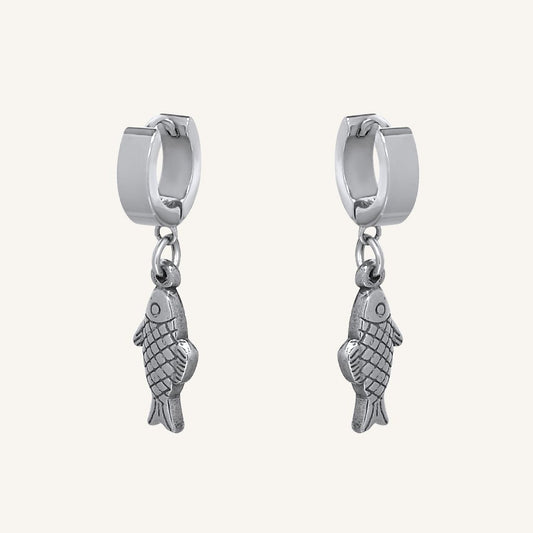 Chandler Fish Hoop Earring - Silver - BLFX