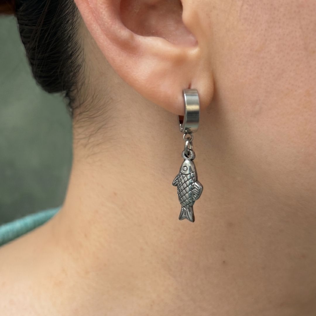 Chandler Fish Hoop Earring - Silver
